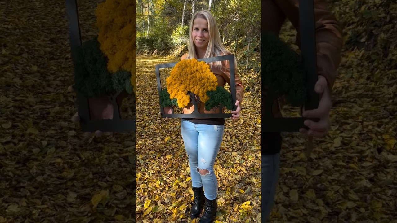 Mechový obraz Srdce lesa laděn do podzimních barev. #mechovyobraz #moss #decoration #diy